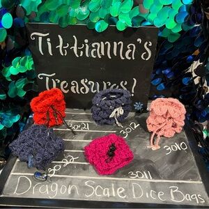 Crochet Dragon/Mermaid Scale Dice Bags